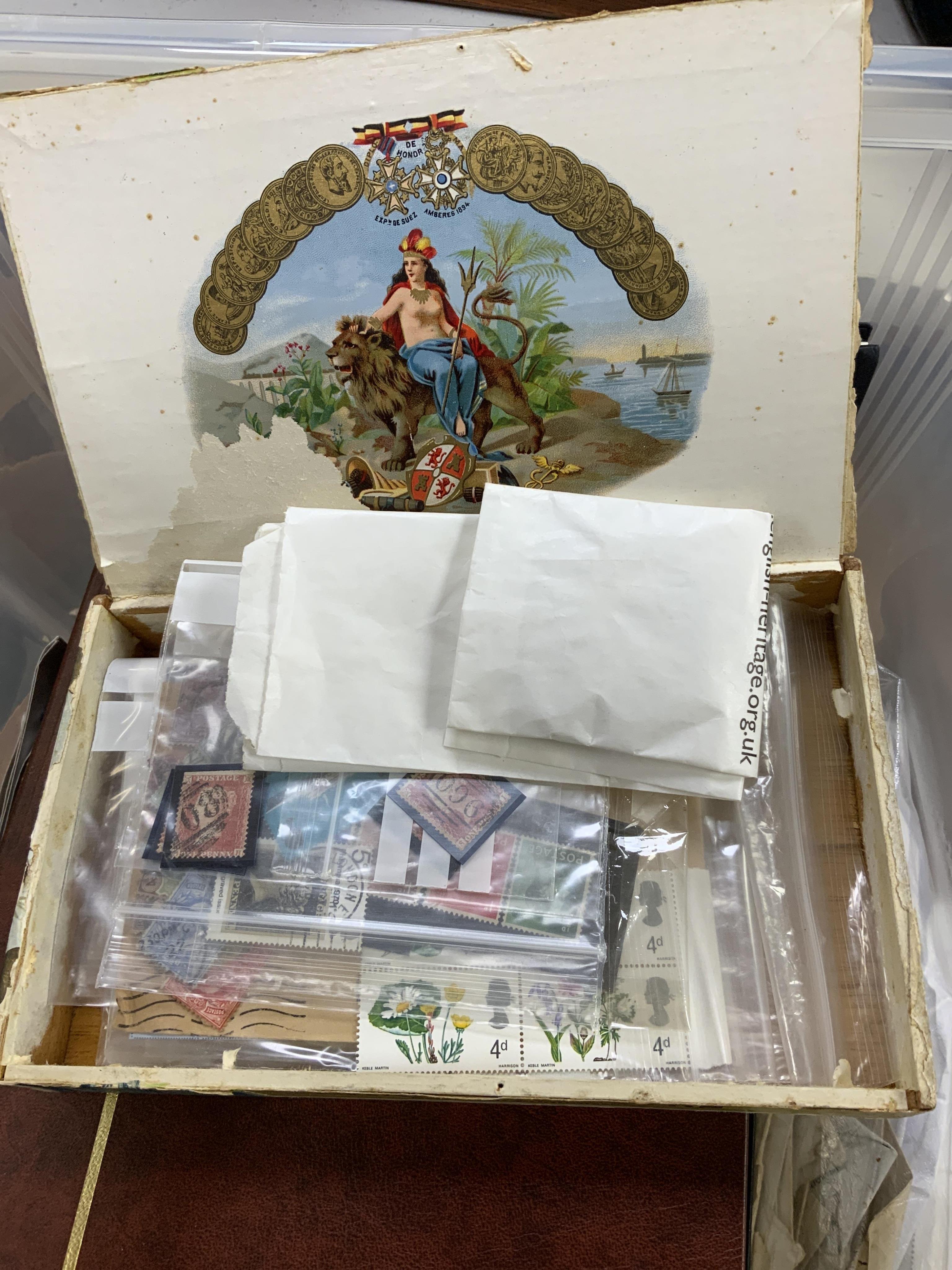 A collection of postage stamps, including early Victoria issues; stock books containing five - 1d 1840 Penny Blacks, two - 2d 1840 Two Pence Blues, eight - 1d 1841 Penny Reds, four 2d - 1841 Two Pence Blues, plus a subst